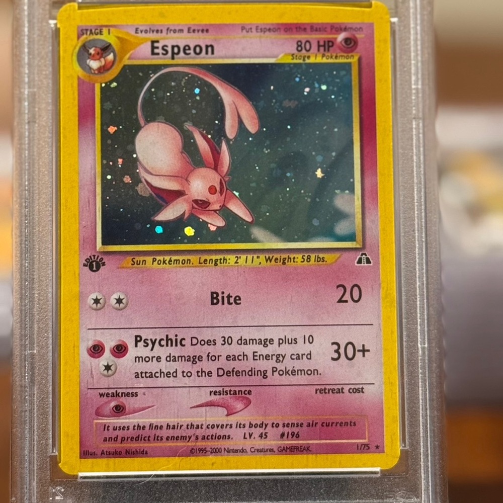 PROXY FAN MADE Espeon Card - Yellow and Purple PSA10